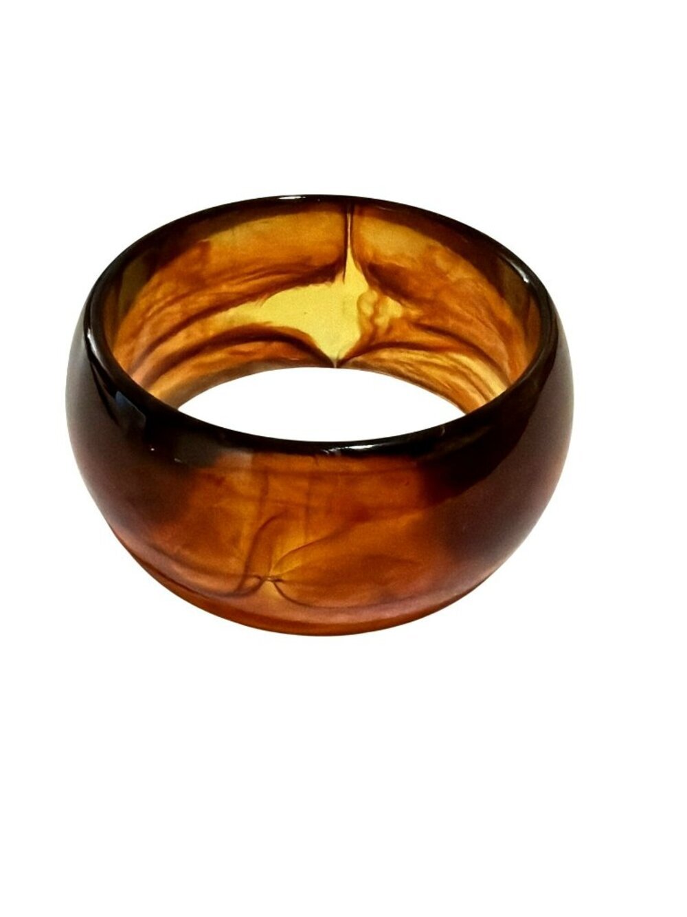 Mayamar Amber Brown Acrylic Bangle Bracelet New